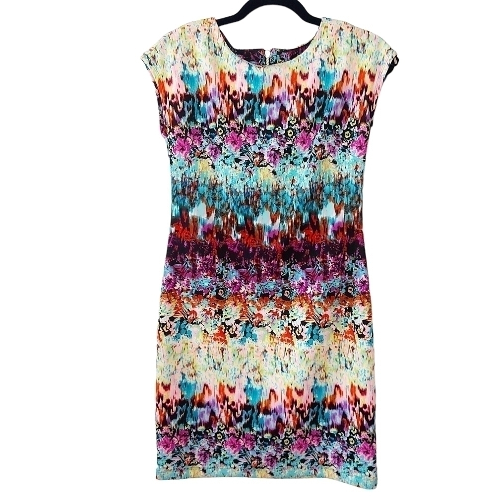 CYNTHIA ROWLEY Multicolor Print Dress Size 4 - Picture 2 of 6